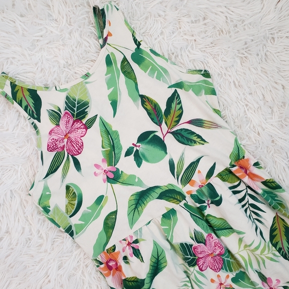 Girl's Summer White Floral Print Dress XL Old Navy